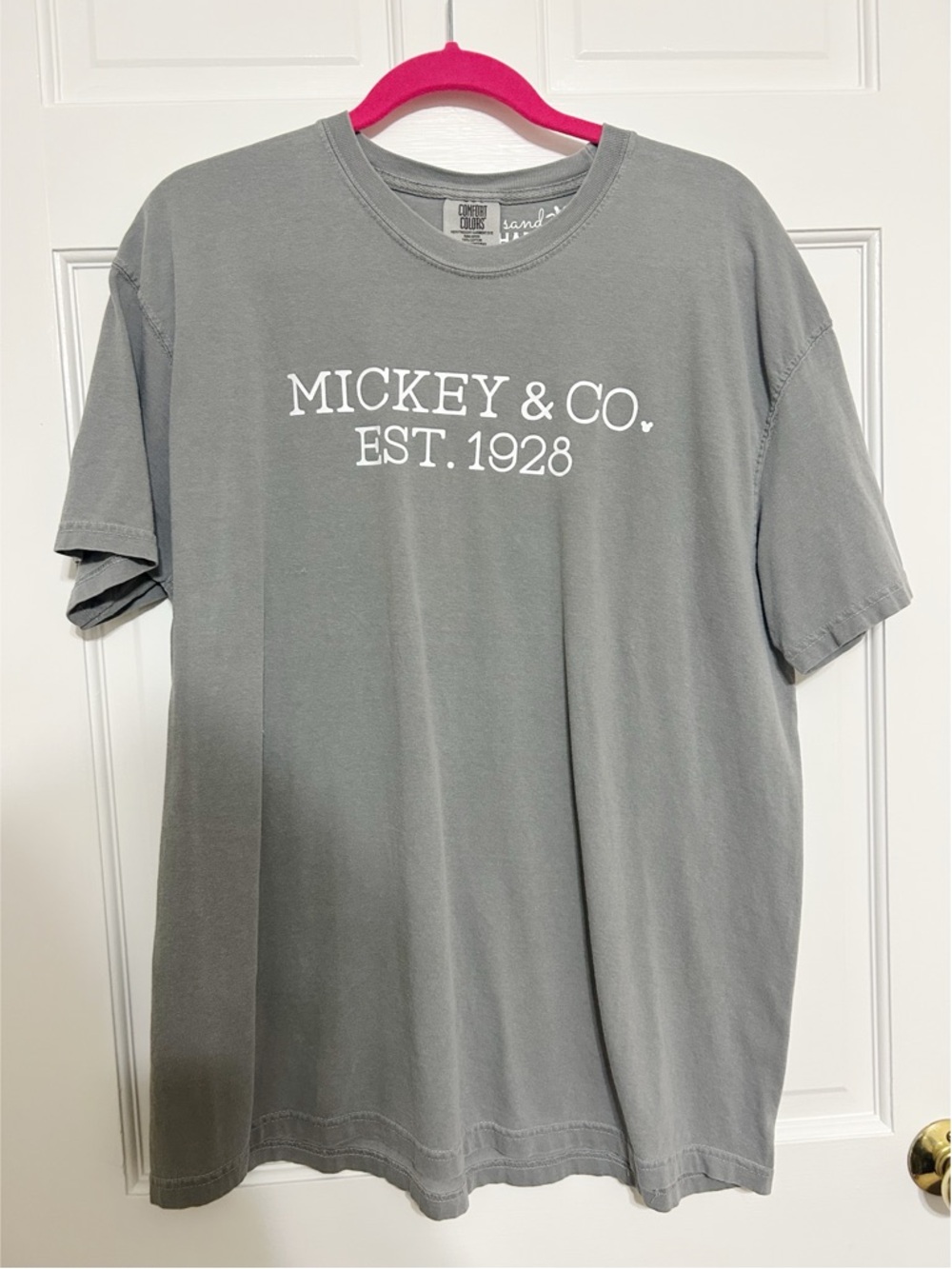 DISNEY Comfort Colors Gray Mickey & Co. EST. 1928 Graphic Tee